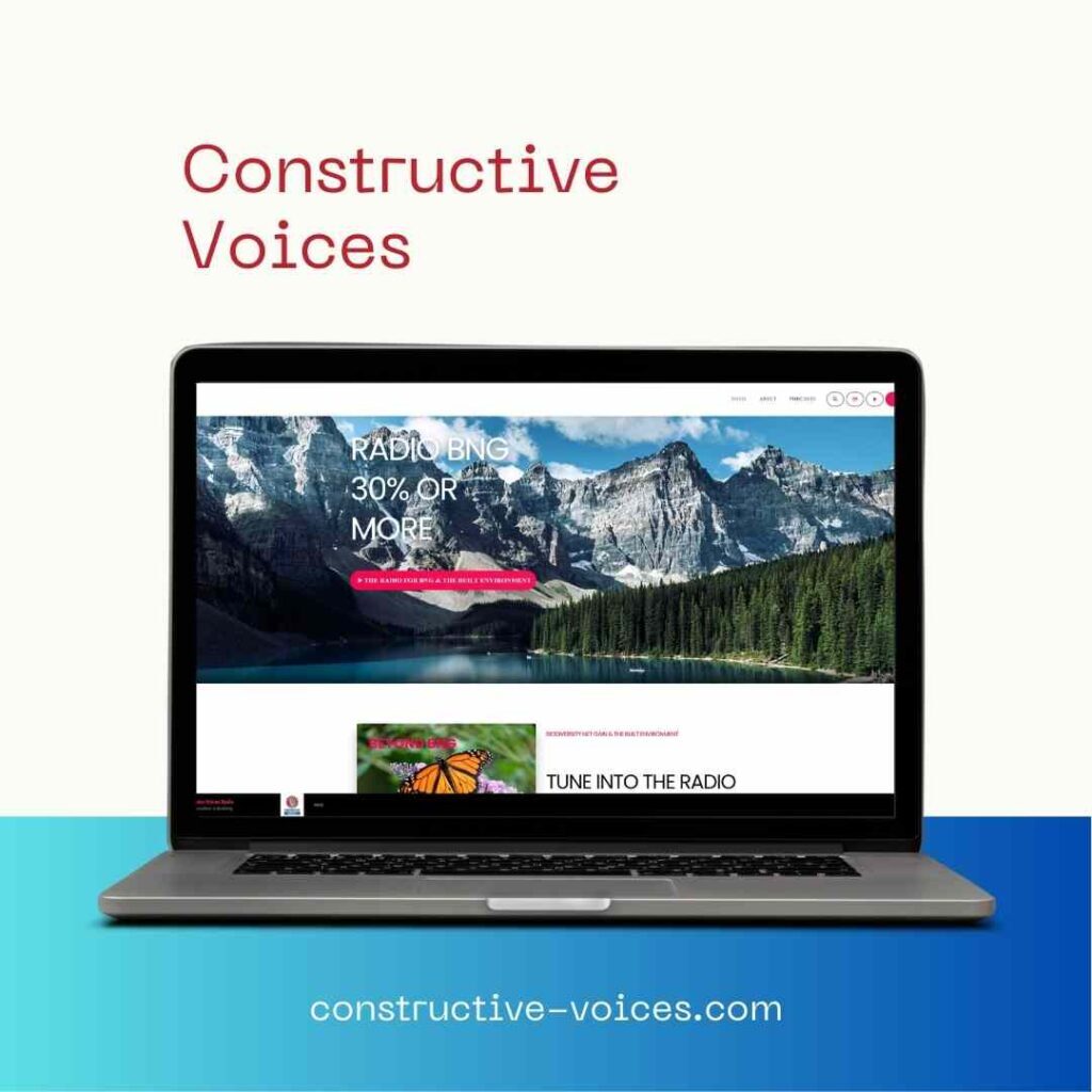 Website design for Constructive Voices, a built environment and sustainability media platform