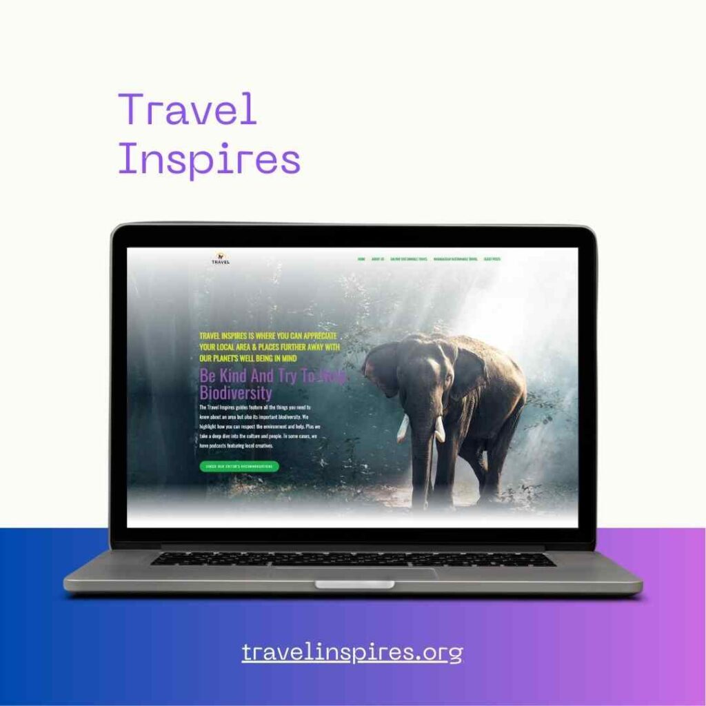 Website design for Travel Inspires, a travel media platform